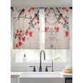 thumbnail image 2 of Birds Flowers Sheer Curtains 54 Inch Length 2 Panels Set for Living Room/Bedroom, Chinese Japanese Branches Plum Blossoms Semi Curtain Sheers Drapes Rod Pocket Curtains Window Treatment 52''x54''x2, 2 of 7