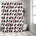 thumbnail image 3 of Shower Curtain Mushroom Cat Shower Curtains for Bathroom Decor Black Red Spot Animals Shower Curtain Sets with Hooks Waterproof Fabric Bath Curtain Standard 72" X 72", 3 of 6
