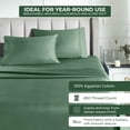 thumbnail image 3 of BNM Egyptian Cotton 850 Thread Count Bed Sheet Set, Full, Green, 3 of 8
