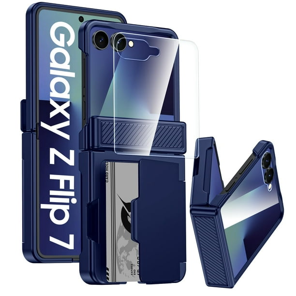 Funda para teléfono móvil GooseBox Galaxy Z Flip 7 Wallet RFID Blue