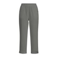 thumbnail image 5 of Mifsaly Business Casual Pants for Women Wide Leg Linen Capri Pant Comfortable Relaxed Summer Cropped Trousers with Pockets XL, 5 of 9