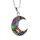 thumbnail image 4 of Juego de aretes y cadena con dije forma de Luna ZVEZDA plata mexicana ley .925 Negro, 4 of 5