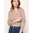 thumbnail image 5 of Made by Johnny Women's Keep It Classic V Neck Cardigan S KHAKI, 5 of 6