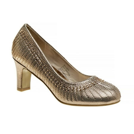 

Badgley Mischka Little Kids Girls Heel Dress Shoes with Rhinestone - Rose Gold Size: 3