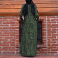 thumbnail image 4 of XIAOCHA Floral Printed Abaya for Women Loose Tiered Pocketed Long Sleeve Crew Neck Maxi Dress Breathable Modest Casual Dresses, 4 of 9
