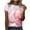 Pink womens tops summer, variant on USSUMA Women's Tops Dressy Casual Summer Blouse Vintage Oil Painting Short Sleeve T-Shirts for Women Trendy Marble Print Round Neck Womens Tunic Top Shirt Summer Beach