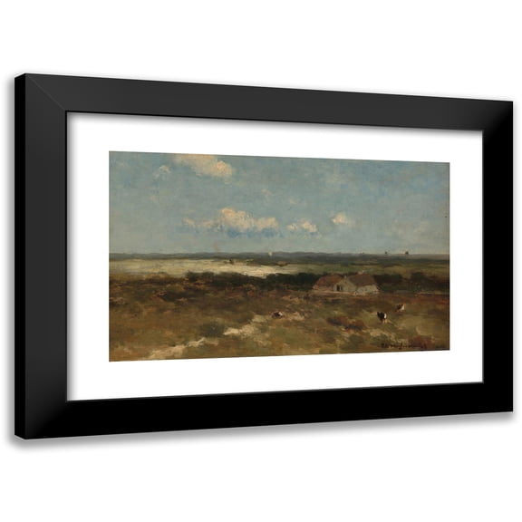 Johan Hendrik Weissenbruch 14x11 Black Modern Framed Museum Art Print Titled - Dune Landscape (1870 - 1896)
