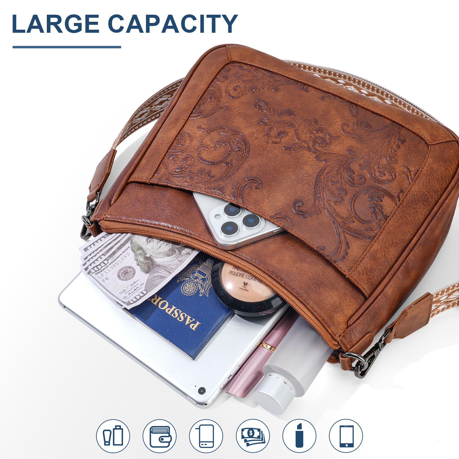 YOVIEE Trendy Crossbody Bags for Women Small Shoulder Handbags, Ladies Classic Messenger Bag Crossbody Purse with With Adjustable Shoulder Strap