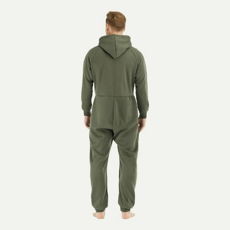 

Pajama Sets Loungewear for Men Men s Long Sleeve Printed Jumpsuit Zipper Hood Pyjamas Nightwear With Pockets polyester Winter Jackets for Men Green