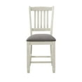 thumbnail image 4 of Antique White Finish Set of 6 Counter Height Chairs Textured Fabric Upholstered Dining Furniture, 4 of 5