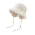thumbnail image 3 of Women's Fleece Lined Fisherman Hat, Winter Bucket Hat with Built-In Ear Coverage & Adjustable Chin Strap, Soft Velvet Hat for Cold Weather and Outdoor - White, 3 of 4