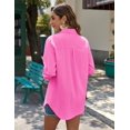 thumbnail image 6 of Zeagoo Womens Linen Button Down Shirts Long Sleeve Cotton Gauze Tops Casual Collared Blouses Loose Fit, 6 of 6