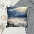 thumbnail image 2 of Chilfamy Blue Coastal Wall Short Plush Pillow Case White, 2 of 5