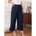 thumbnail image 5 of Daystry Womens Plus Size Wide Leg Lounge Pants High Waisted Drawstring Casual Lightweight Loose palazzo pants with Pockets, 5 of 15
