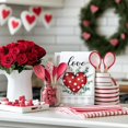 thumbnail image 4 of Red Buffalo Plaid Heart Love Valentines Day Kitchen Towels Set of 2,Leaves Dish Hand Towels Holiday Anniversary Weing Seasonal Decorations, 4 of 6