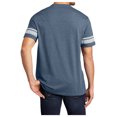 thumbnail image 2 of Yellow Rooster Men's Game T-Shirts with Stripes Printed Sleeves Heathered True Navy/White 2XL, 2 of 6