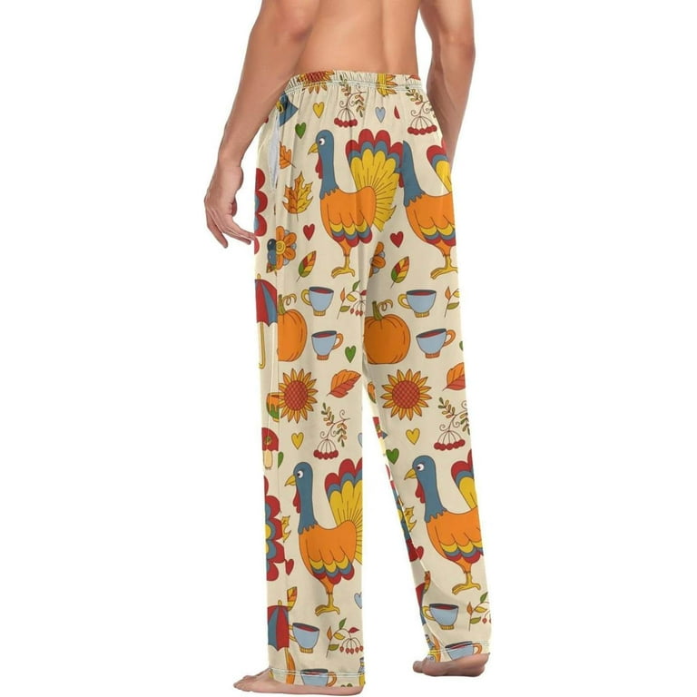 GZHJMY Thanksgiving Turkey Pajama Pants For Men Men s Separate Bottoms Lounge Pants with Pockets Christmas New Year Birthday Gifts Medium