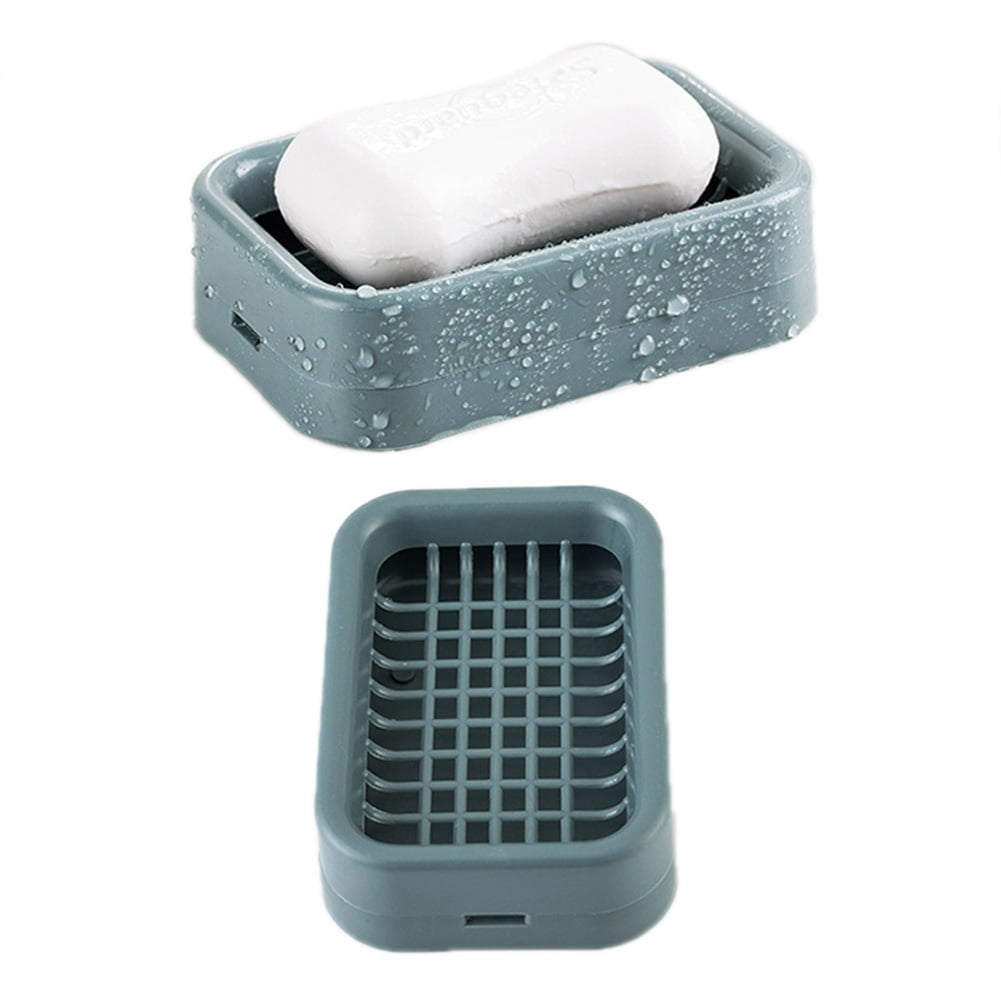 Fashion Drain Drain Soap Dish with Drain Plastic Double Layer Draining Soap Holder Saver for