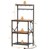 TYDIMOR Kitchen Bakers Rack with Outlets, Coffee Bar Table 4 Tiers ...