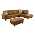 thumbnail image 3 of Ainehome Furniture Modern Sectional Sofa Set, Ginger Leather Living Room Sets in Home, with Storage Ottoman and Matching Pillows Right Hand Facing, 3 of 6