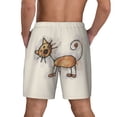 thumbnail image 3 of Sigee Brown Cat Cartoon Print Mens Swim Trunks with Compression Liner Quick Dry Swim Stretch Beach Shorts with Pockets,S-3XL, 3 of 7
