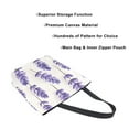 thumbnail image 3 of FORMRS Womens Canvas Tote Bag with Zipper Inner Pocket Shoulder Handbag, Lavender Pattern, 3 of 7