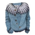 thumbnail image 4 of JIAYUE Autumn Winter Outerwear For Women Jacquard Long Sleeve Relaxed Fit Button Sport Style Knitted Sweater Cardigan For Women Cool Weather Soft Wear, 4 of 4