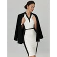 thumbnail image 3 of DARING DIVA Sheath Dress Contrast Color Office Pencil Dresses S White S White Black, 3 of 6