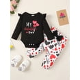 thumbnail image 2 of Canis Newborn Baby Girls Cotton Tops Romper Floral Pants 3Pcs Outfits Set Clothes, 2 of 8