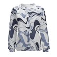 thumbnail image 7 of Colorful Marble Pattern Women's Floral Printed Sweatshirt Long Sleeve Crewneck Casual Loose Vintage Graphic Pullover Tops, 7 of 7