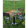 thumbnail image 4 of Hokiten Outdoor Tablecloths with Umbrella Hole & Zipper, Oil Painting 54x54 Inch Square Tablecloths, Modern Abstract Art Summer Tree Leaves Green Pink Waterproof Table Cloth, Patio/Pool Table Covers, 4 of 7