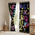 thumbnail image 4 of Alphabet Curtains ,Cartoon English Alphabet Insulated Thermal Curtains for Bedroom,Rainbow 26 Letters 30%-50% Blackout Curtains,Zebra Animal Alphabet Window Curtains 38"X54",Black, 4 of 6