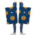 thumbnail image 2 of ASHLEIGH Orange Basketball Sports Hooded Blanket 50x60 inches Kids Girls Boys Toddler Throw Blankets Wrap, 2 of 2
