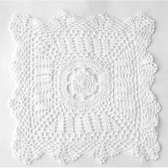 Fennco Styles Handmade Crochet Lace 18-inch Cotton Doilies - 2-Pack (Square, White)