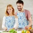thumbnail image 3 of Pioneer Flower Floral Print Pattern Apron-Garden Aprons for Women with Pockets-Cotton Linen Waterproof Kitchen Cooking Gardening Aprons Adjustable for Kitchen,Cooking,BBQ and Salon 33x27 Inch, 3 of 7