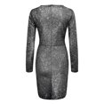 thumbnail image 5 of Sngxgn Women's Casual Fall Dresses Long Sleeve Wrap V Neck High Low Ruffle Dress(Grey,XXXXL), 5 of 5