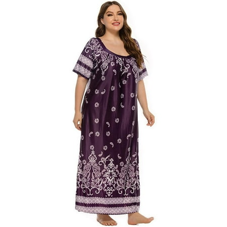 

Jandel Women s Plus Size Mixed Print Long Dress or Nightgown Dress Or Nightgown