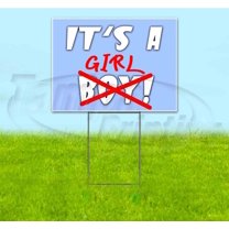 Its A Girl (18" x 24") Yard Sign, Includes Metal Step Stake