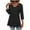 *Black, variant on ClodeEU Women's V Neck Shirts,Three-Quarter Sleeve Tunic Blouse,Casual Ruffle Tunic Tops Wine,Womens Plus L