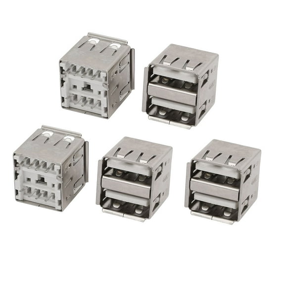 USB Female Type-A 2.0 Jack 8-Terminal 180 Degree PCB Socket Connector 5pcs