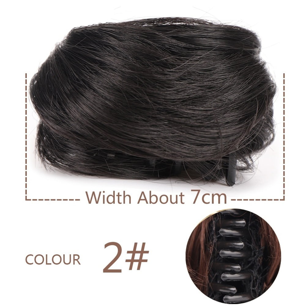 Space Buns Hair Pieces Synthetic Claw Clip in Mini Hair Scrunchies Extension