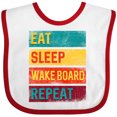 thumbnail image 3 of Inktastic Wakeboarding Eat Sleep Wakeboard Repeat Boys or Girls Baby Bib, 3 of 4