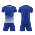 thumbnail image 3 of AWZXDE Boys Girls Children Football Sports Basketball Tracksuit Shorts T Shirt Sportswear Outdoor Activewear Set Blue，7-8 Years, 3 of 6