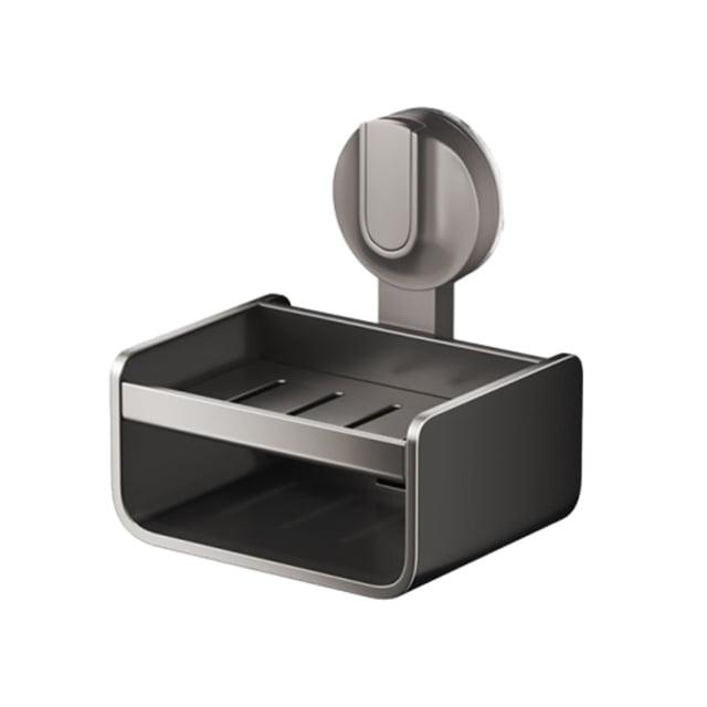 Suction Cup Soap Box Bathroom Non Perforated Wall - Mounted Space Aluminum Bathroom Storage Rack Soap Drying Box Soap Bracket