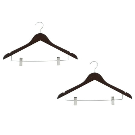 Simplify 2-Pack Mahogany Wood Suit Hangers