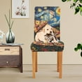 thumbnail image 4 of Yayeee 2 Pack Dining Chair Covers Stretch Parson Chairs Slipcovers Seat Protector, Starry Pizza, 4 of 6
