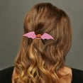 thumbnail image 2 of Unique Bargains 1 Pc Hair Clip Halloween Bat Wing Pumpkin Hair Clips for Women Pink, 2 of 5