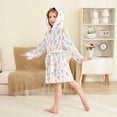 thumbnail image 2 of FORMRS Niños Bathrobe Unisex Hooded Robe Soft Plush Pajamas Sleepwear, Size 7-9T, Colorful Ice Cream Pattern, 2 of 7