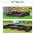 thumbnail image 3 of Brown HDPE Outdoor Sandbox with Canopy & Liner - 48.4" Square Play Station for Backyard Fun, 3 of 7