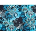 thumbnail image 2 of Zelouf Print On Charmeuse  , Sewing, DIY, Crafts Fabric by the Yard, 497 Teal/blk, 1 Yard, 2 of 2
